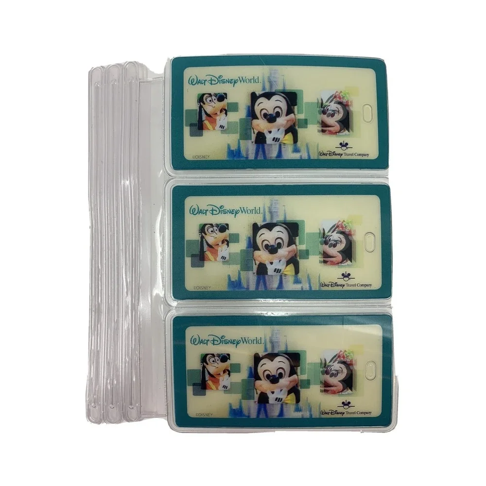 Walt Disney Travel Company Lenticular Luggage Tag Set‎ of 3 Mickey Minnie Goofy